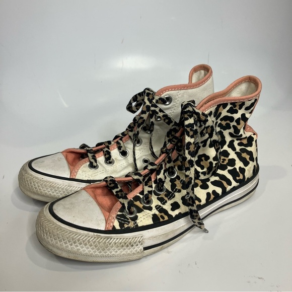 Converse all star animal print color block hightop sneakers women’s size 5 - Picture 4 of 9